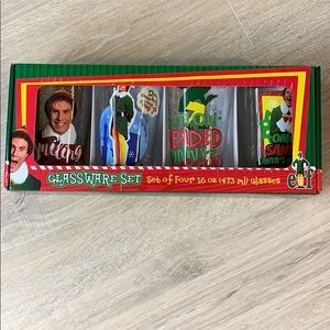 Set of 4  12oz glasses from Christmas movie “ELF”